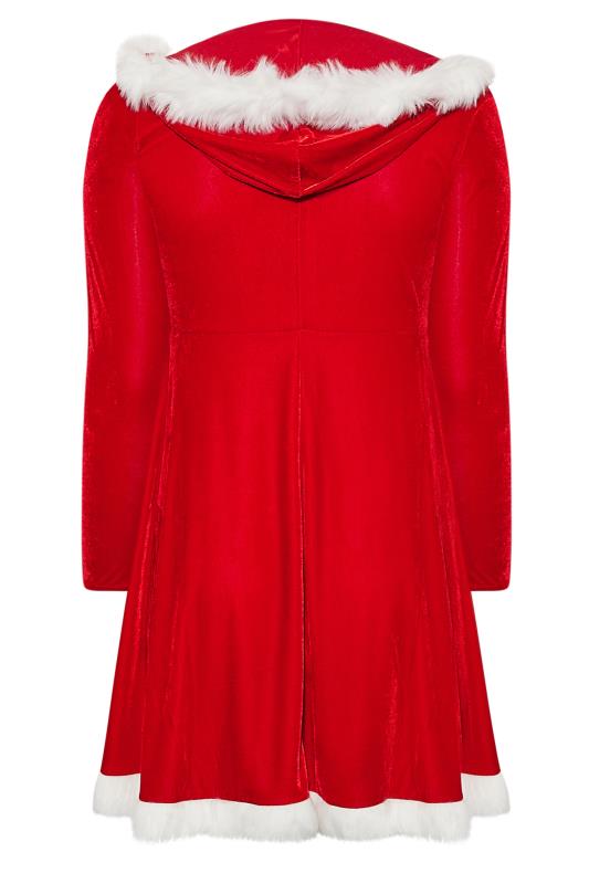 YOURS LONDON Plus Size Red Velvet Santa Christmas Dress | Yours Clothing 7
