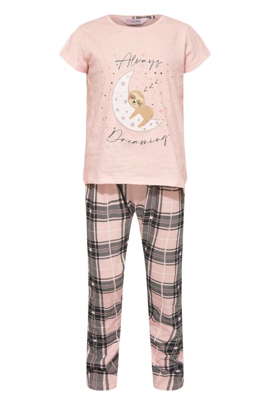 Curve MINI ME Pink 'Always Dreaming' Slogan Check Pyjama Set 8