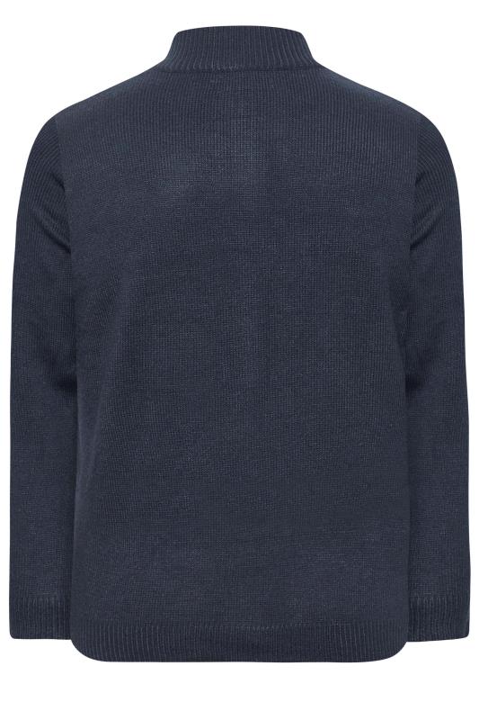 BadRhino Navy Blue Essential Full Zip Knitted Jumper | BadRhino 3
