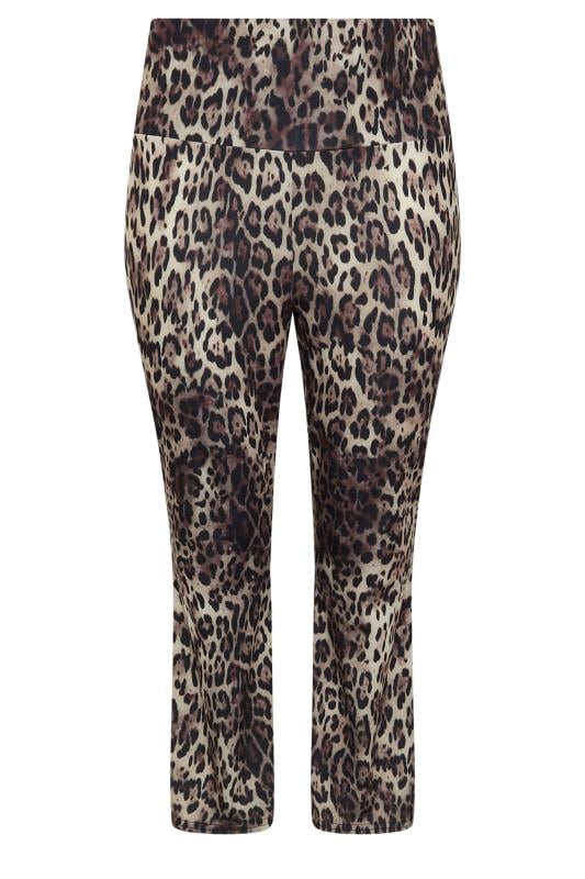 LIMITED COLLECTION Plus Size Brown Leopard Print Fold Over Waist Leggings | Yours Clothing  5