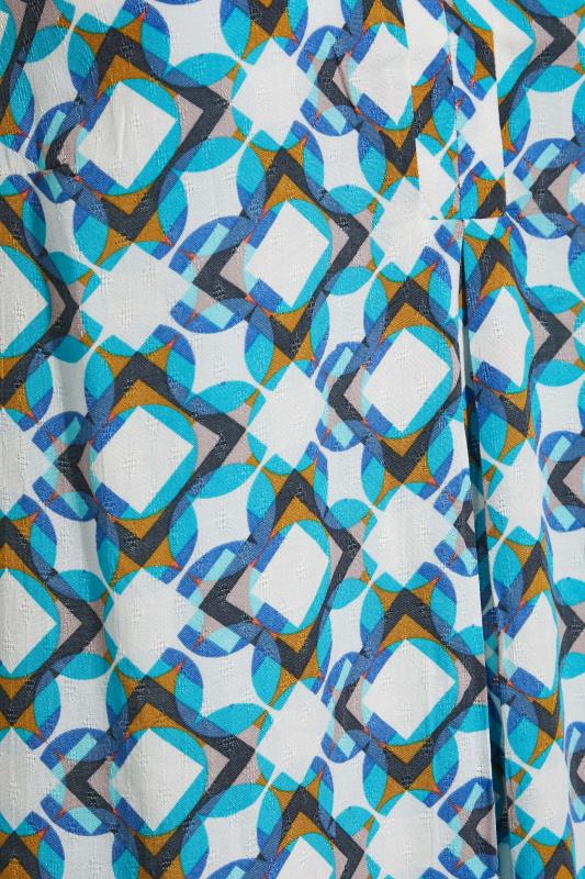 Plus Size Blue Geometric Print Sleeveless Shirt Dress | Yours Clothing 5