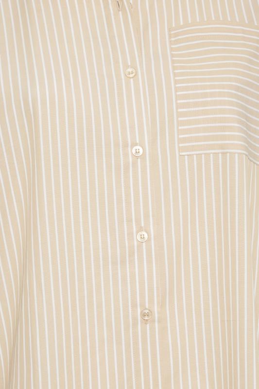 LIMITED COLLECTION Plus Size Natural Brown Striped Shirt | Yours Clothing 6