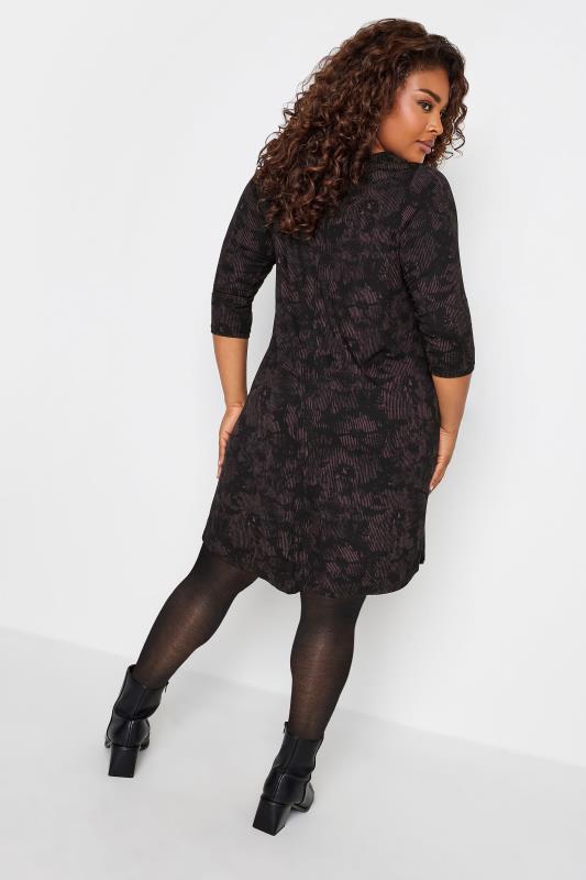 YOURS Plus Size Black Floral Print Pocket Midi Dress | Yours Clothing 3