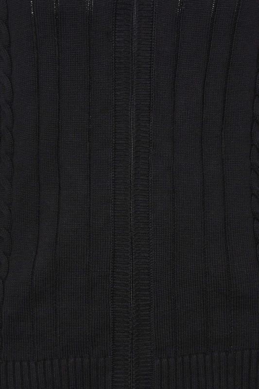 KAM Big & Tall Black Cable Knit Cardigan | BadRhino 2