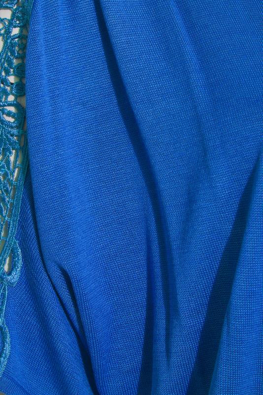 Curve Cobalt Blue Lace Sleeve Kimono Cardigan 5