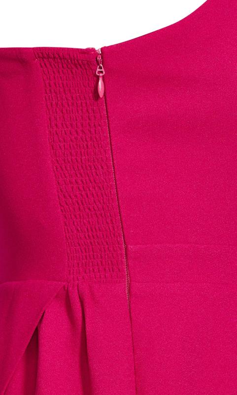 Evans Bright Pink Pleat Detail Mini Dress 2