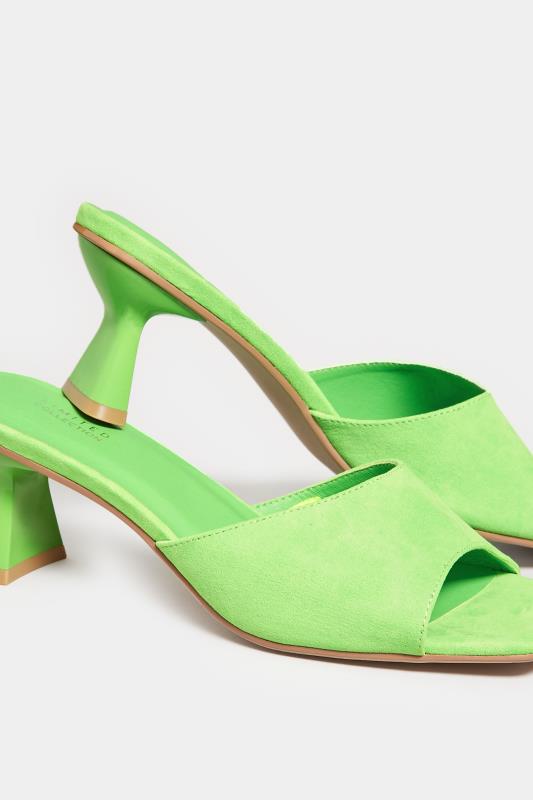 LIMITED COLLECTION Green Kitten Heel Mule In Wide E Fit & Extra Wide EEE Fit | Yours Clothing 5