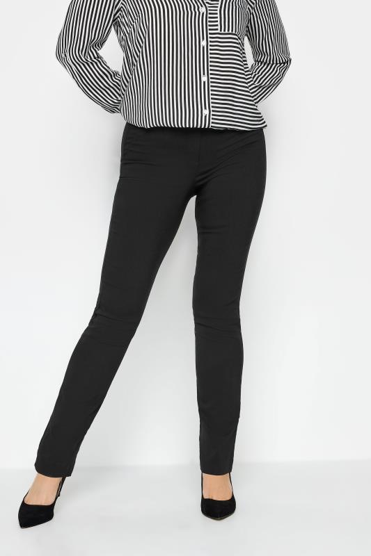 M&Co Black Straight Leg Bengaline Trousers | M&Co  1