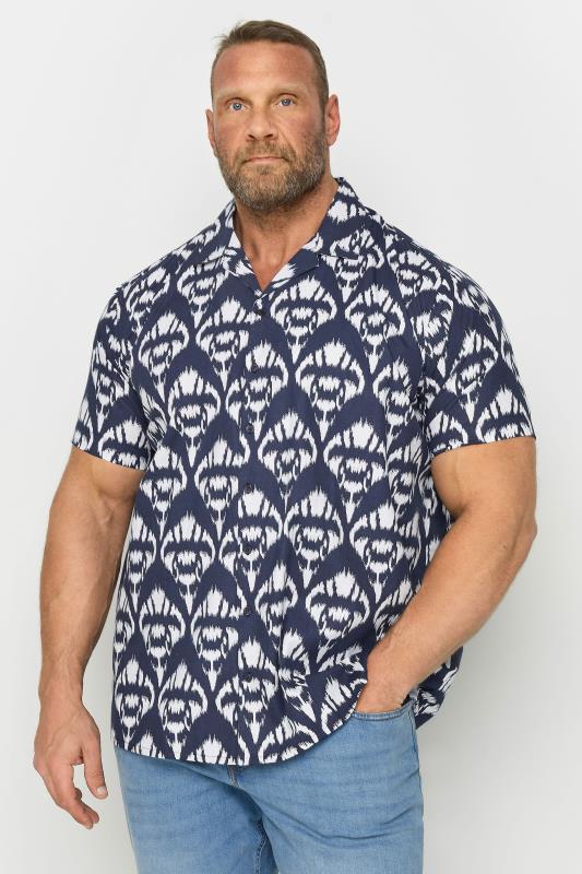 Men's  BadRhino Big & Tall Navy Blue Abstract Print Shirt