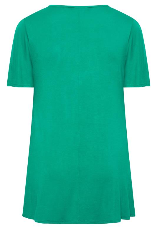 LIMITED COLLECTION Plus Size Green Heart Trim Angel Sleeve Top | Yours Clothing 7