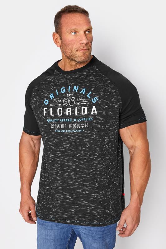  Tallas Grandes D555 Big & Tall Grey 'Florida Originals' Slogan Raglan T-Shirt