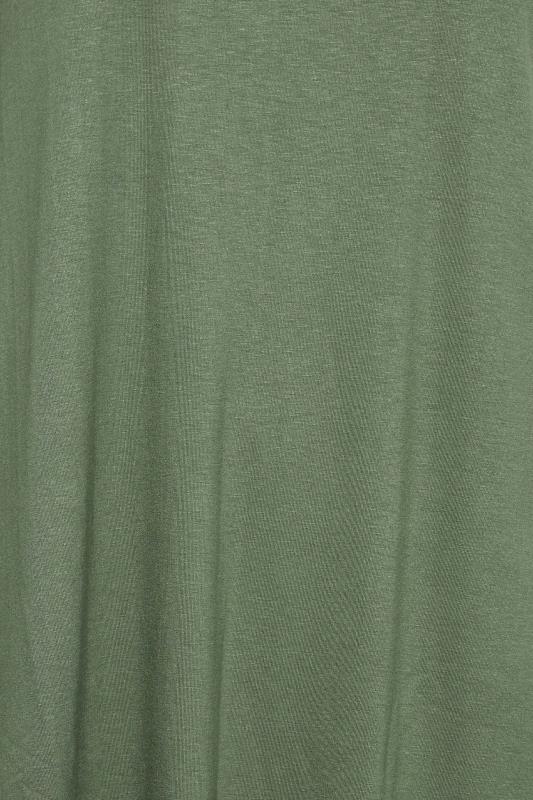 YOURS Plus Size Khaki Green Side Split Oversized T-Shirt | Yours Clothing