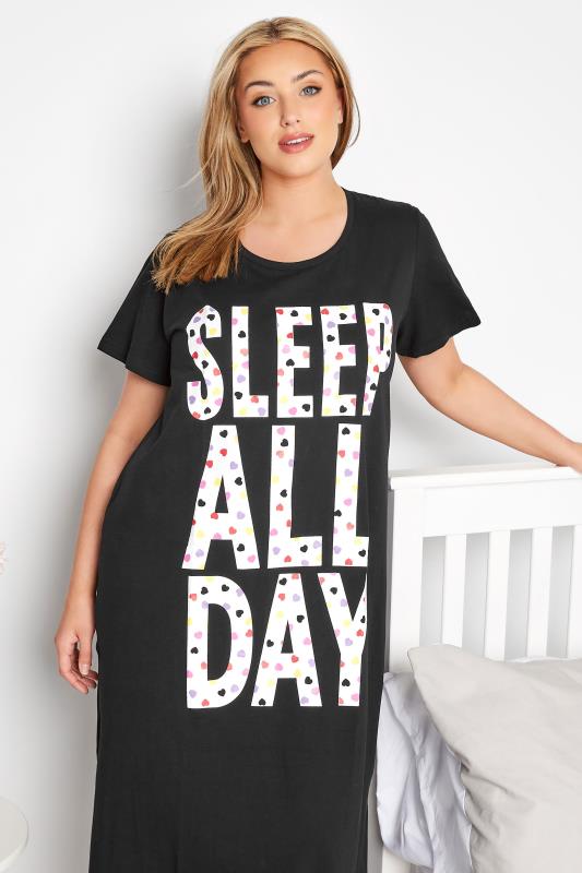 Curve Black 'Sleep All Day' Slogan Nightdress_D.jpg