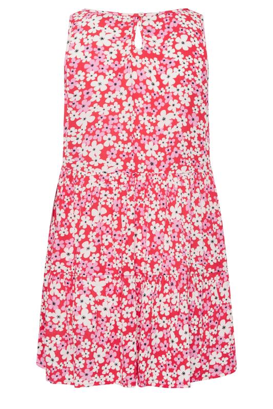 YOURS Plus Size Pink Floral Print Crinkle Vest Top | Yours Clothing 7
