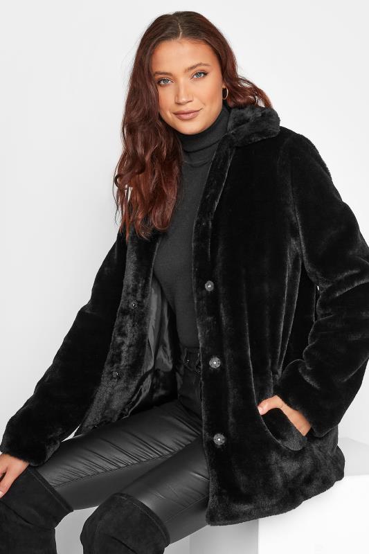 LTS Tall Women's Black Faux Fur Jacket | Long Tall Sally 3