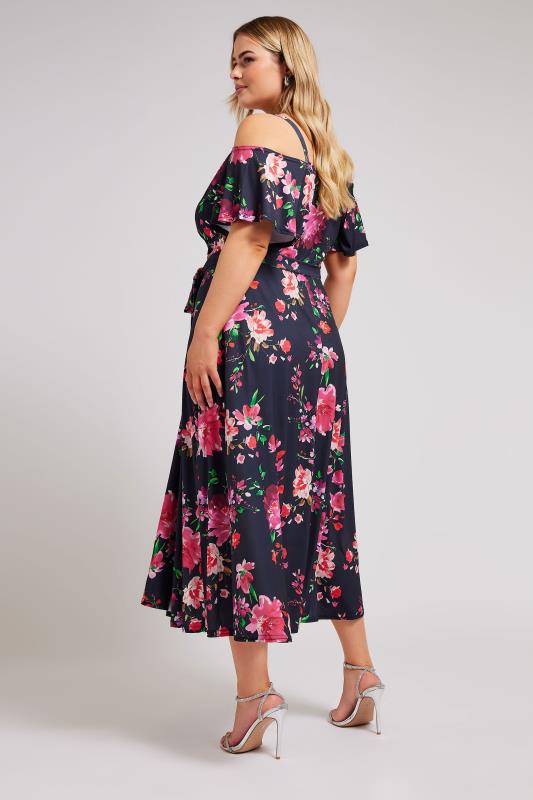 YOURS LONDON Plus Size Navy Blue Floral Maxi Dress | Yours Clothing 4