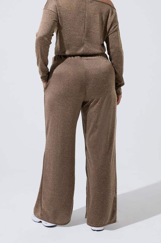 LIMITED COLLECTION Plus Size Natural Brown Wide Leg Trousers | Yours Clothing 2