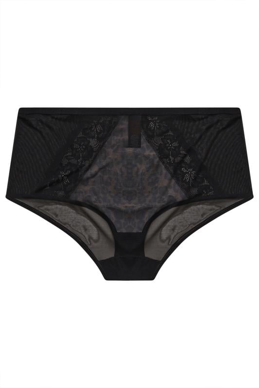 YOURS Plus Size Natural Brown Leopard Print Satin Briefs | Yours Clothing 6