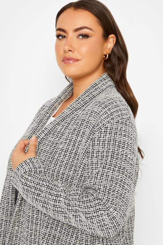 Curve Plus Size Grey Textured Cardigan | Yours Clothing  4