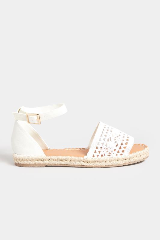 LTS White Espadrille Sandals In Standard Fit| Long Tall Sally  3