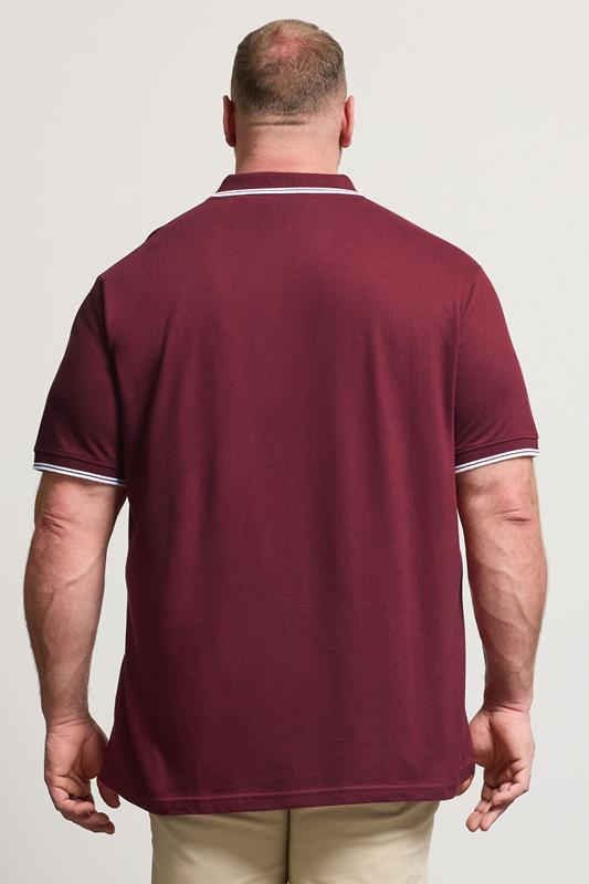 BadRhino Big & Tall Burgundy Red Tipped Polo Shirt | BadRhino 2