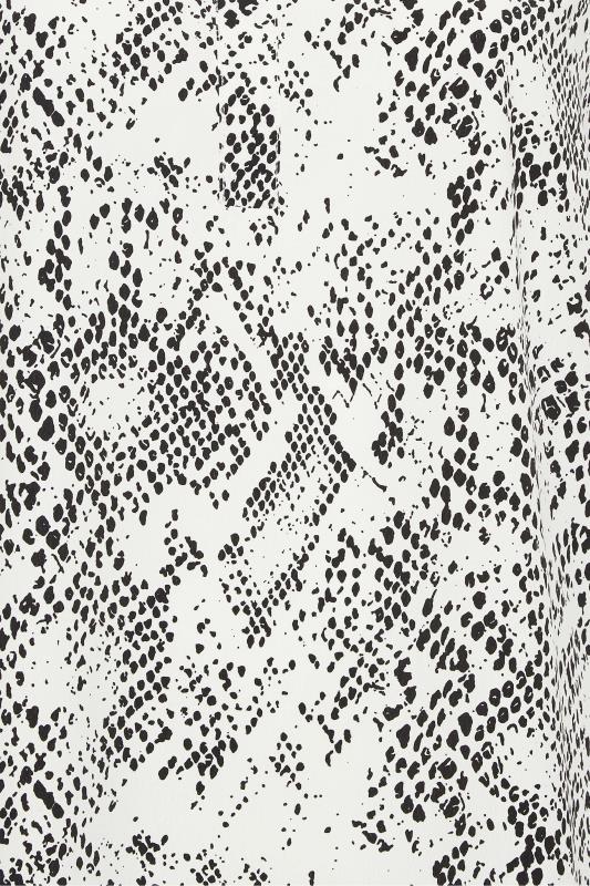 YOURS Plus Size White Snake Print V-Neck Blouse | Yours Clothing 5