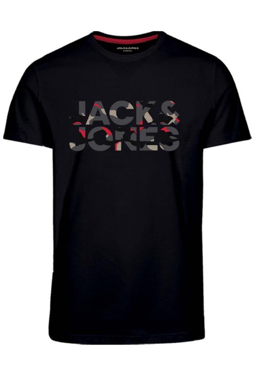 JACK & JONES Big & Tall Black Camo Logo T-Shirt | BadRhino 2