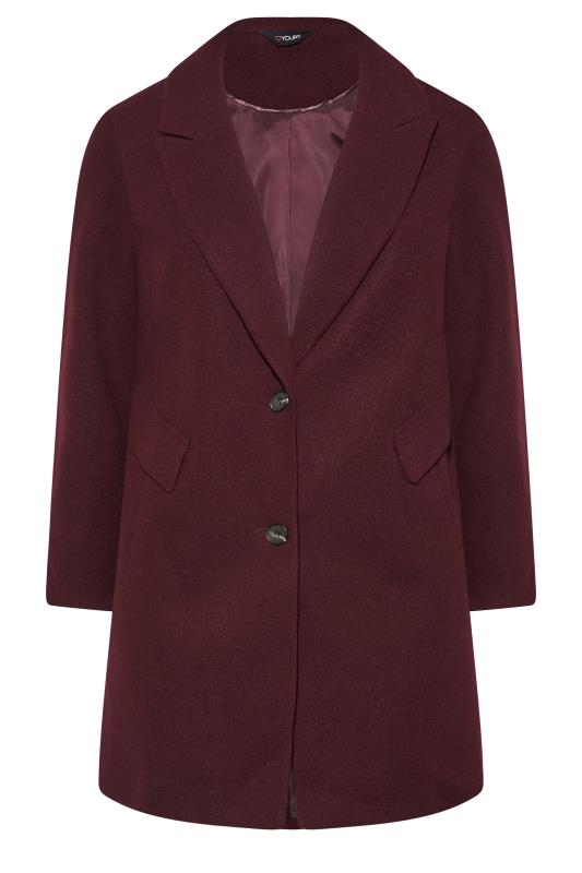 Plus Size Burgundy Red City Midi Coat | Yours Clothing 6