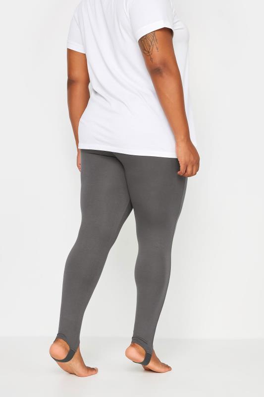 YOURS Plus Size Grey Stirrup Leggings | Yours Clothing 5