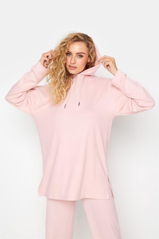 LTS Tall Pink Soft Touch Longline Hoodie 2