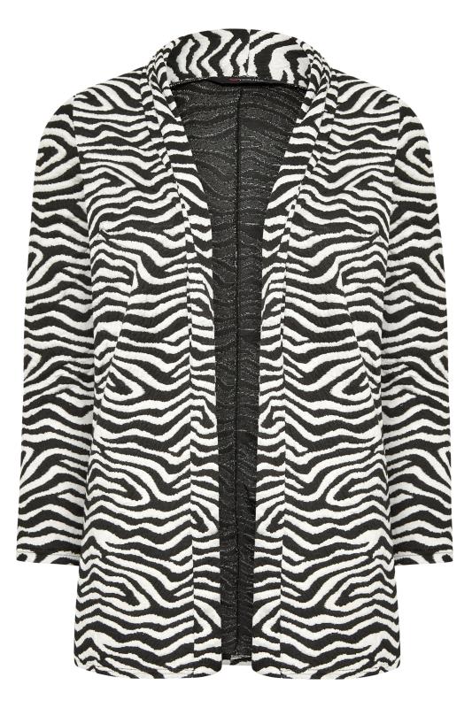 Curve Black Zebra Print Longline Blazer_F.jpg