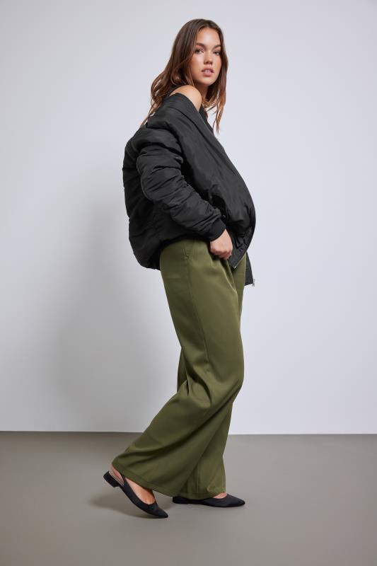 Tall  LTS Tall Olive Green Tailored Wide Leg Trousers