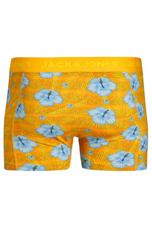 JACK & JONES Big & Tall 3 PACK Blue & Orange Hawaiian Print Trunks | BadRhino 7