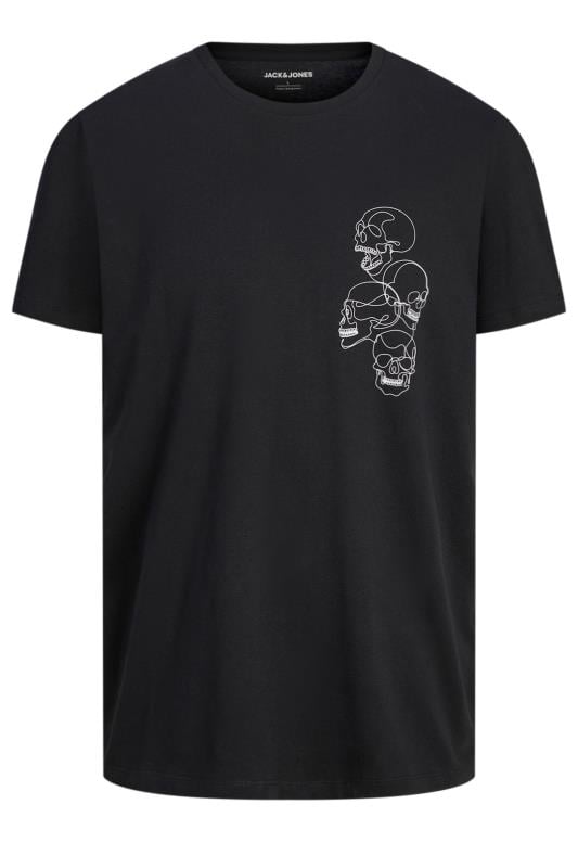 JACK & JONES Big & Tall Black 'Scully' Skull Graphic T-Shirt | BadRhino 3