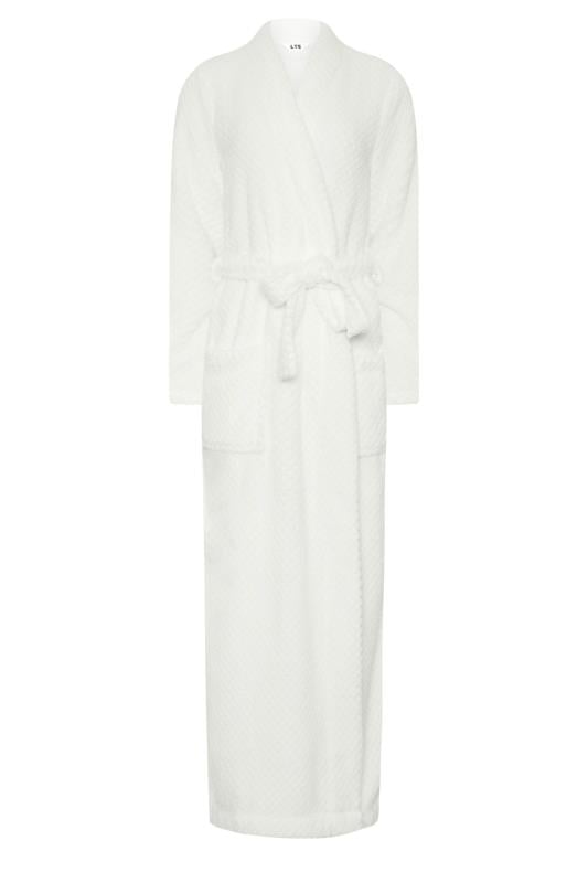 LTS Tall Ivory White Waffle Maxi Dressing Gown | Long Tall Sally 5