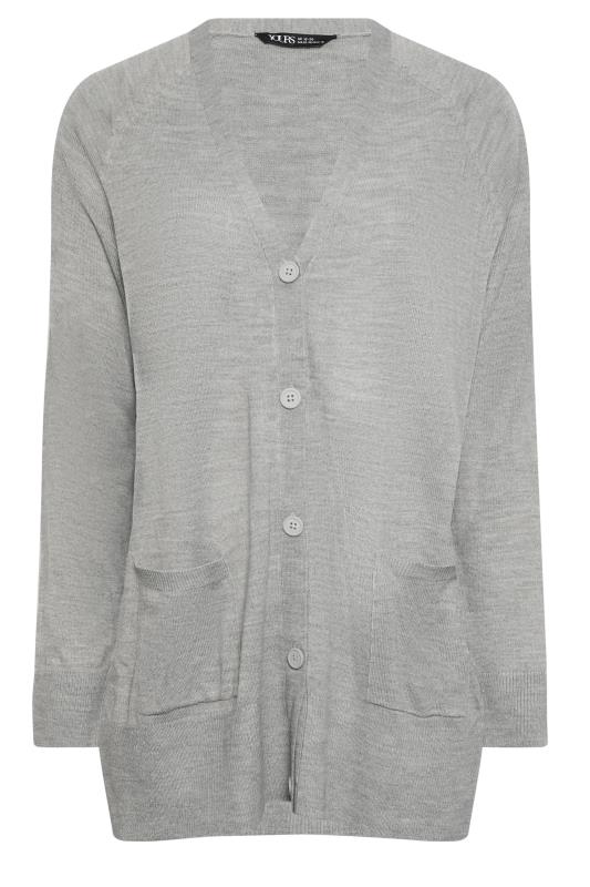 YOURS Plus Size Grey Boyfriend Button Through Cardigan | Yours Clothing 5