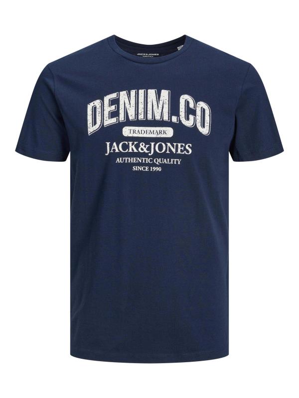 JACK & JONES Big & Tall Navy Blue Logo Printed T-Shirt | BadRhino 2