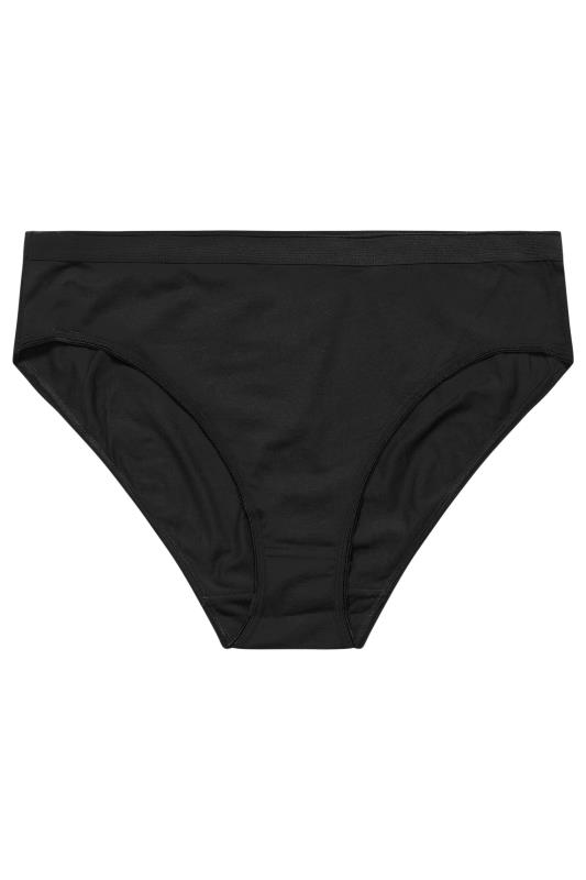 YOURS 5 PACK Plus Size Black High Leg Knickers | Yours Clothing 9