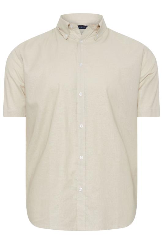 BadRhino Big & Tall Natural Brown Short Sleeve Linen Shirt | BadRhino 4