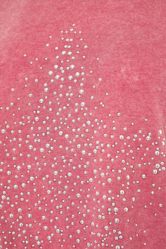LTS Pink Acid Wash Star Embellished T-Shirt_S.jpg