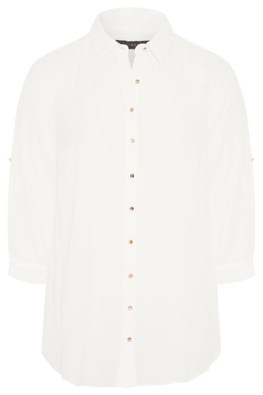 White Oversized Chiffon Shirt | Yours 