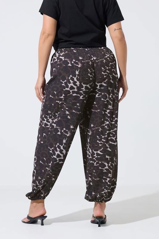 LIMITED COLLECTION Plus Size Brown leopard Balloon Trousers | Yours Clothing 2