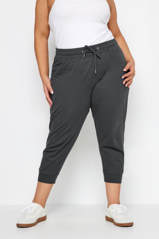  Tallas Grandes YOURS Curve Charcoal Grey Cropped Joggers