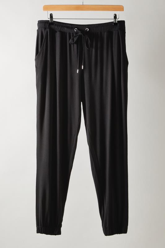 EVANS Plus Size Black Jersey Tapered Trousers | Evans   6