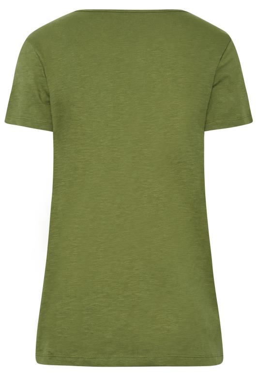 LTS Tall Womens Khaki Green Short Sleeve T-Shirt | Long Tall Sally  7