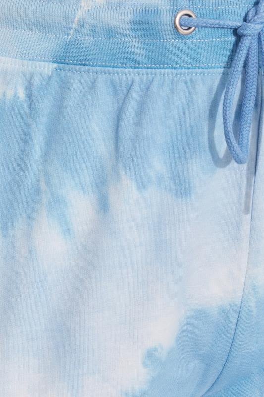 Plus Size Blue Tie Dye Cropped Joggers | Yours Clothing  4
