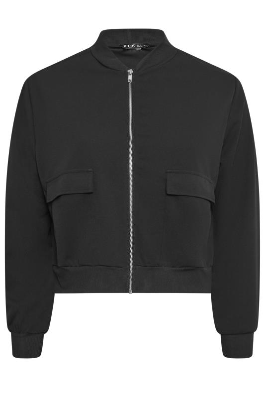 YOURS Plus Size Black Formal Bomber Jacket | Yours Clothing 5