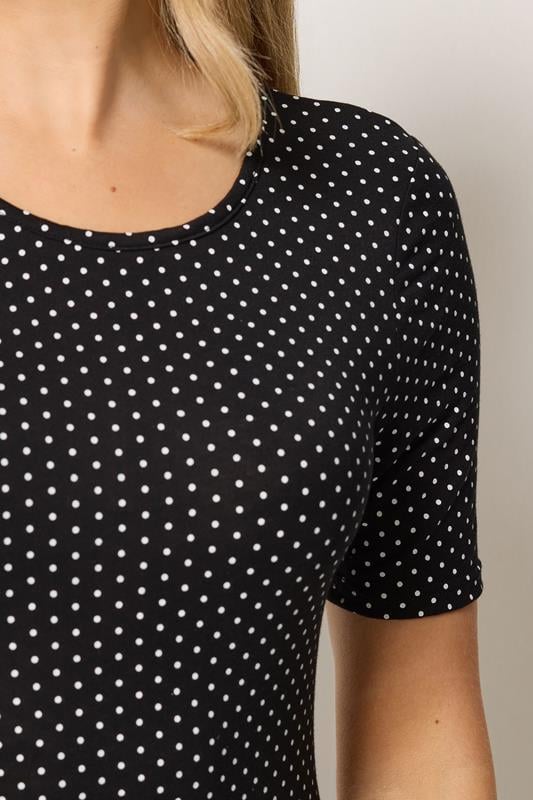 LTS Tall Women's Black Polka Dot Short Sleeve Maxi Dress | Long Tall Sally 5