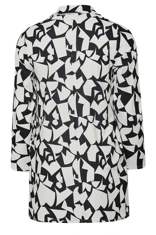 LIMITED COLLECTION Plus Size Black & White Geometric Print Blazer | Yours Clothing  7