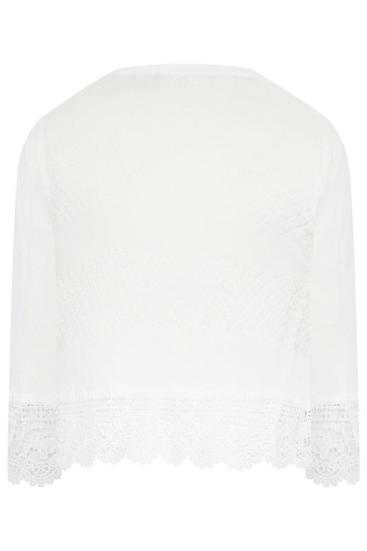YOURS Plus Size White Lace Waterfall Shrug | Yours Clothing 7